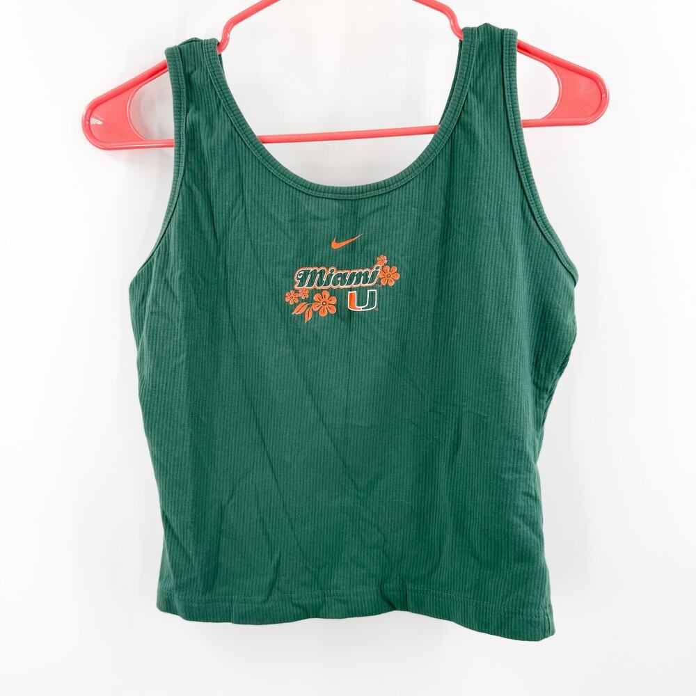 Nike Miami University Y2K Vintage Tank Top Women's Medium Cropped Green Cotton